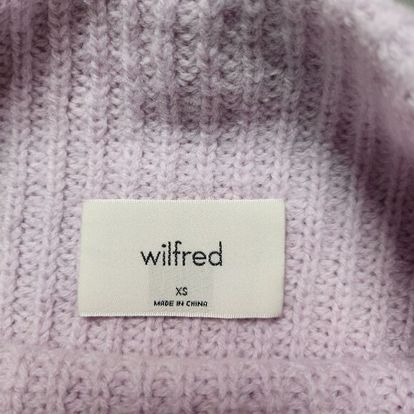 Aritzia Wilfred Free Harper Sweater Merino Wool Turtleneck Mauve Pink Sz XS - Picture 7 of 10